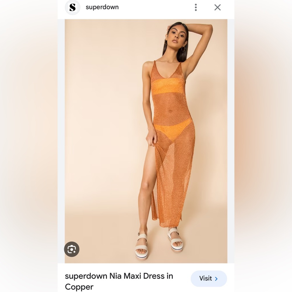 Superdown Metallic Copper dress